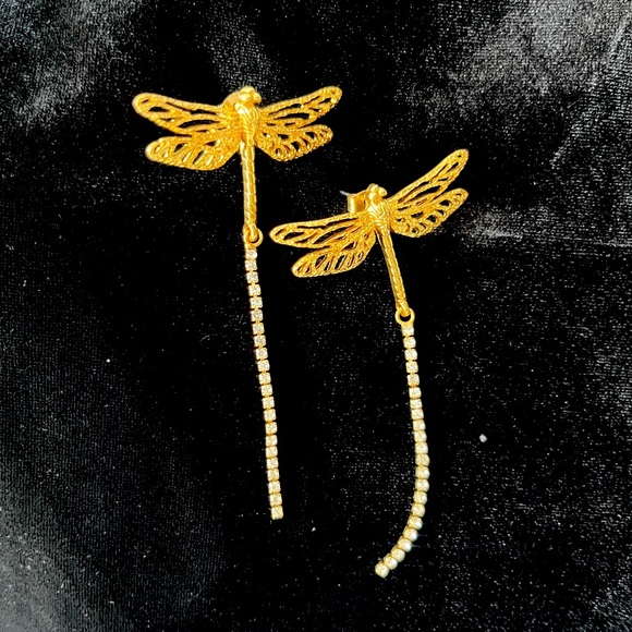 Dragonfly drop earrings - Picture 1 of 3